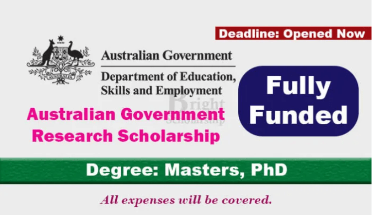 Australian Government Research Scholarship for Students 2024-25 (Fully-funded)