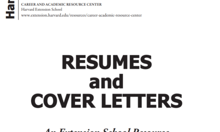 Harvard University Guide and Tip for Writing Cover Letters & Resumes