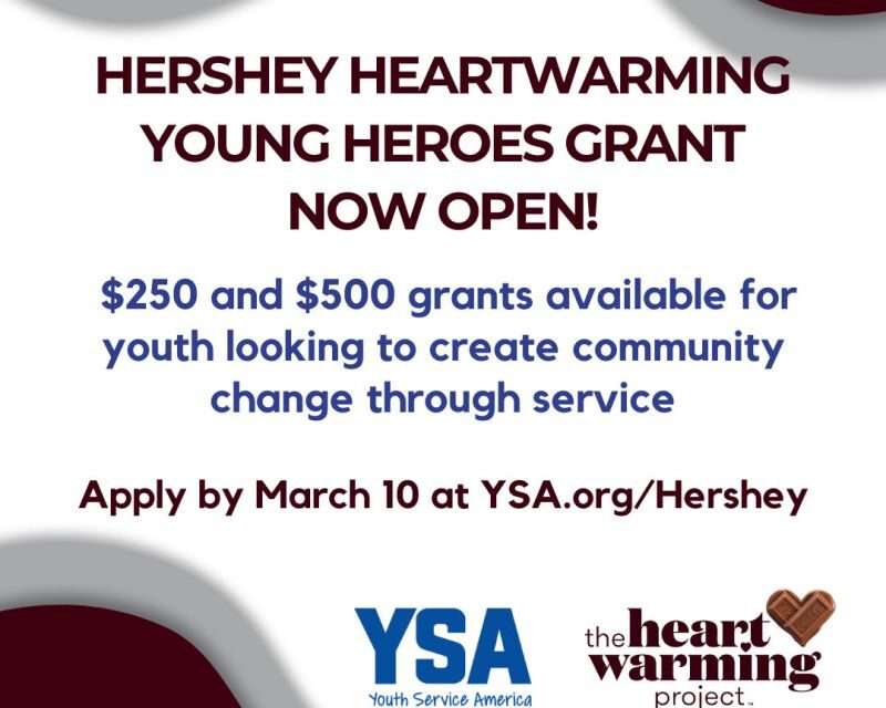Hershey Heartwarming Young Heroes GYSD Grants: Empowering Youth Changemakers