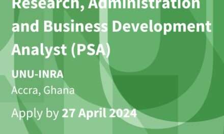 UNU-INRA Seeks Research, Administration, and Business Development Analyst: Apply Now!