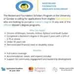 Graduate Mastercard Foundation Scholars Program at the University of Gondar