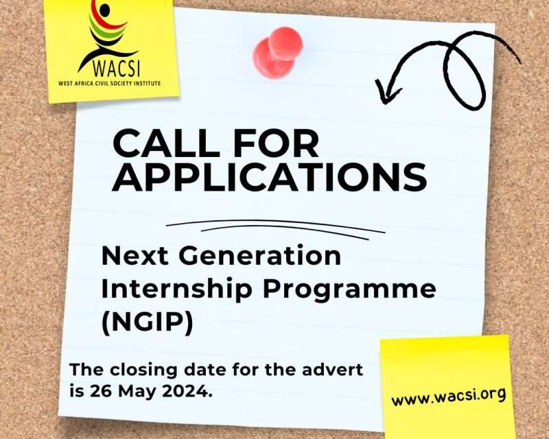 CALL FOR APPLICATIONS: NEXT GENERATION INTERNSHIP PROGRAMME (NGIP) [Fully Funded]