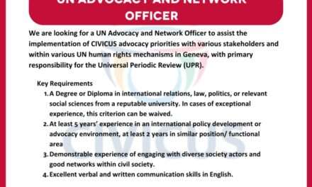 Become a UN Advocacy and Network Officer with CIVICUS