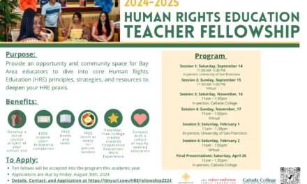 Apply Now: Human Rights Education Teacher Fellowship for Bay Area, California Teachers