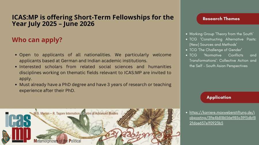 Fellowships at ICAS:MP: Research Opportunities for Postdocs and Senior Scholars