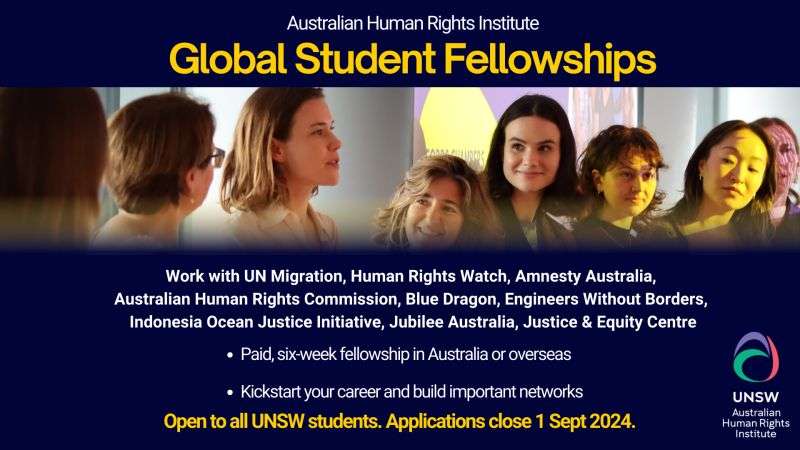 Global Student Fellowship program for UNSW Sydney Students (Paid Opportunity)