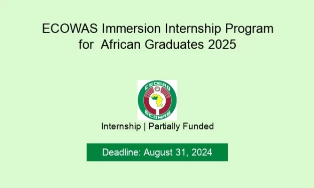 Immersion Program for Young Graduates in ECOWAS Institutions: A Unique Opportunity for Career Growth in 2025