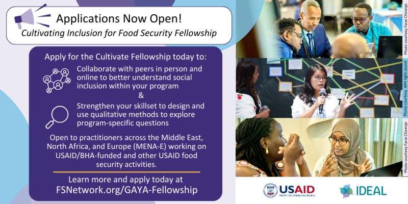 Apply for a Cultivate Fellowship by the Gender and Youth Activity (GAYA) to cultivate inclusion for food security