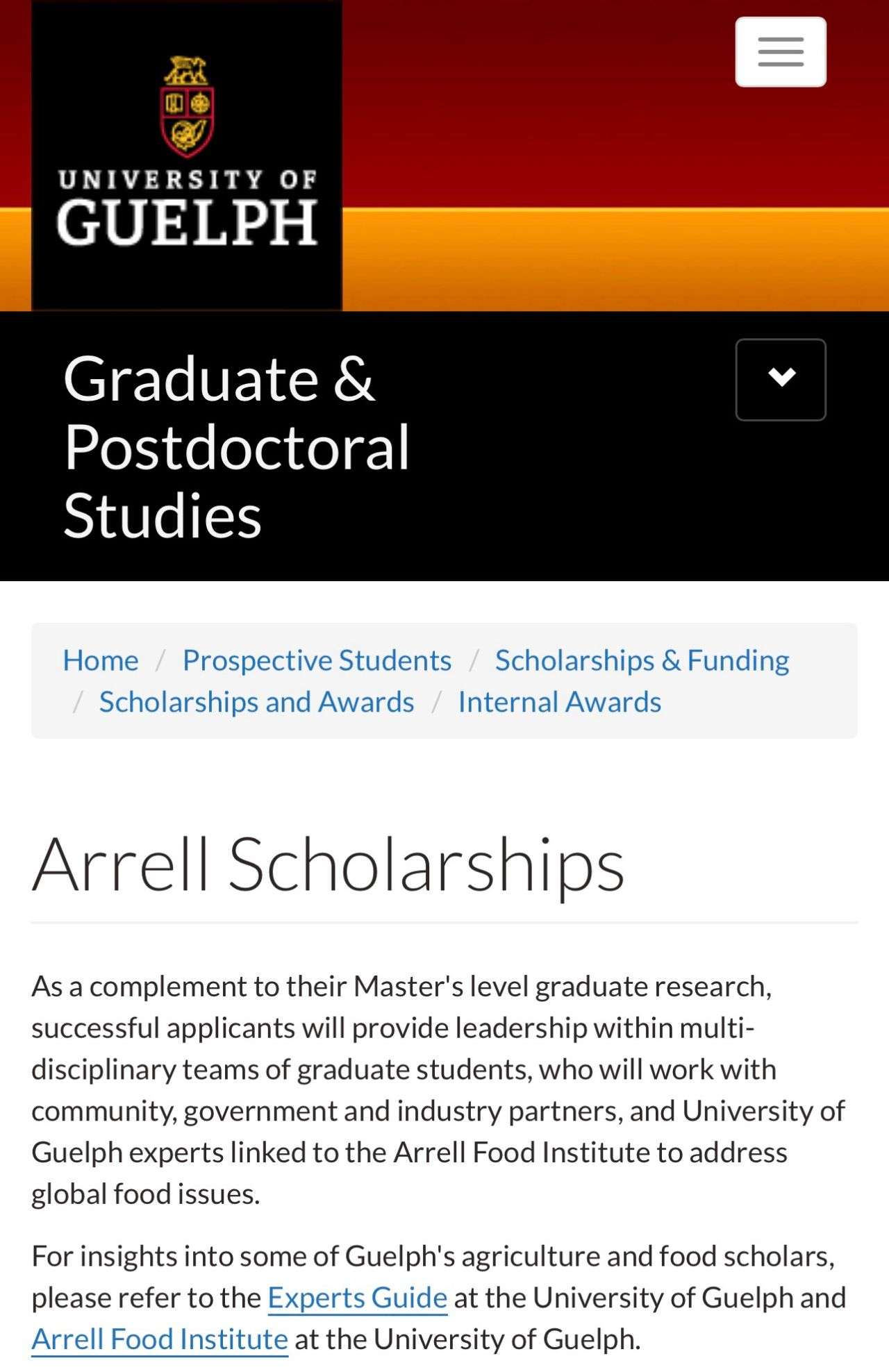 the University of Guelph for Future Food System Leaders