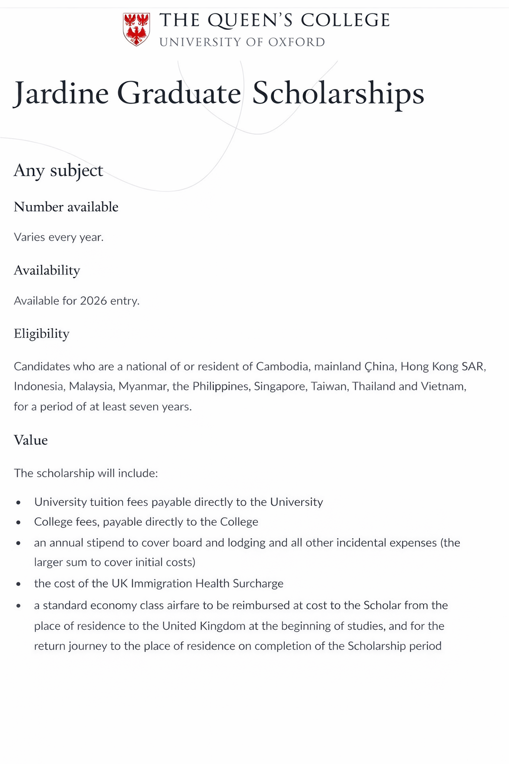 University of Oxford 2026 – Tuition, Stipend and Airfare Covered