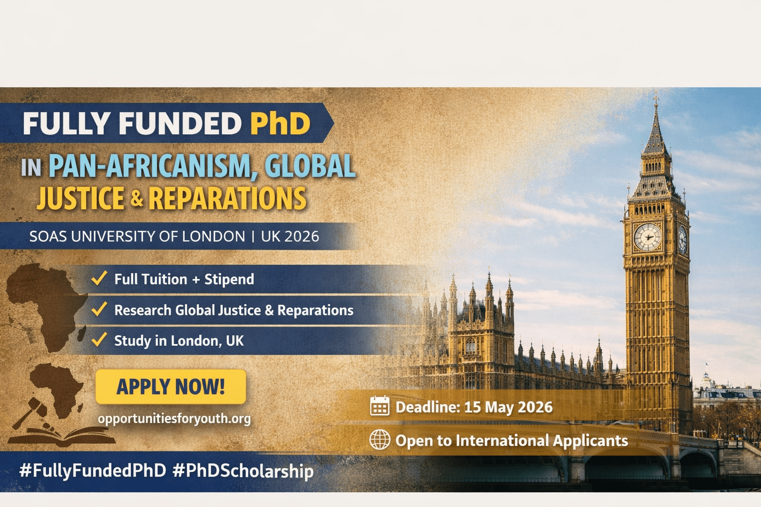 SOAS University of London – Fully Funded Pan-African Frontiers Scholarship