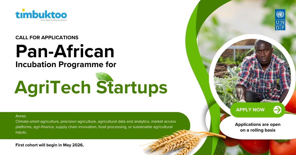 African AgriTech Incubation Programme 2026: For African Startups to Access Funding, Mentorship and Continental Growth Opportunities