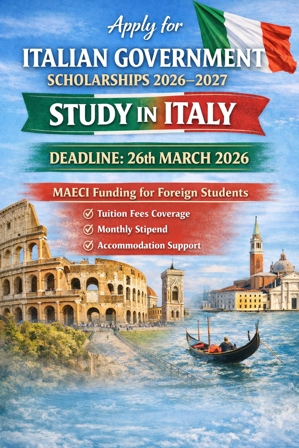 2027 | Study in Italy MAECI Funding for Foreign Students