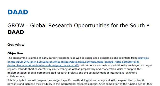Global Research Opportunities for the South (DAAD 2026–2027): Fully Funded Research in Germany