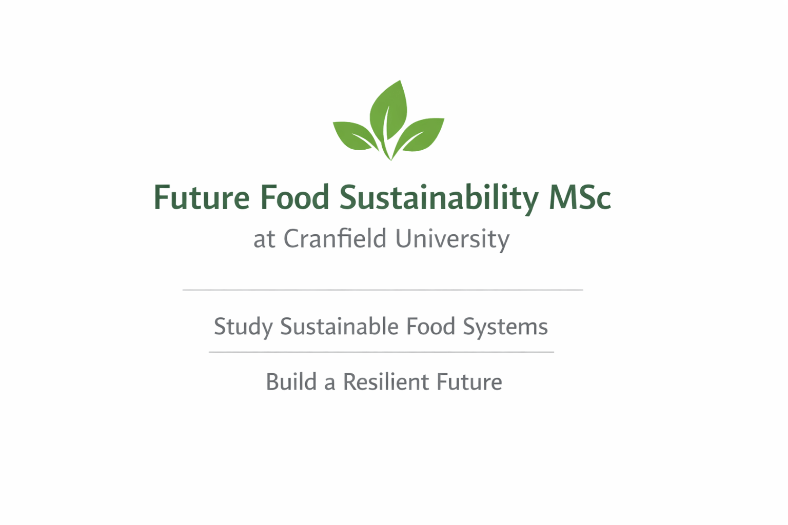 Cranfield University: Build a Career Solving Global Food Challenges