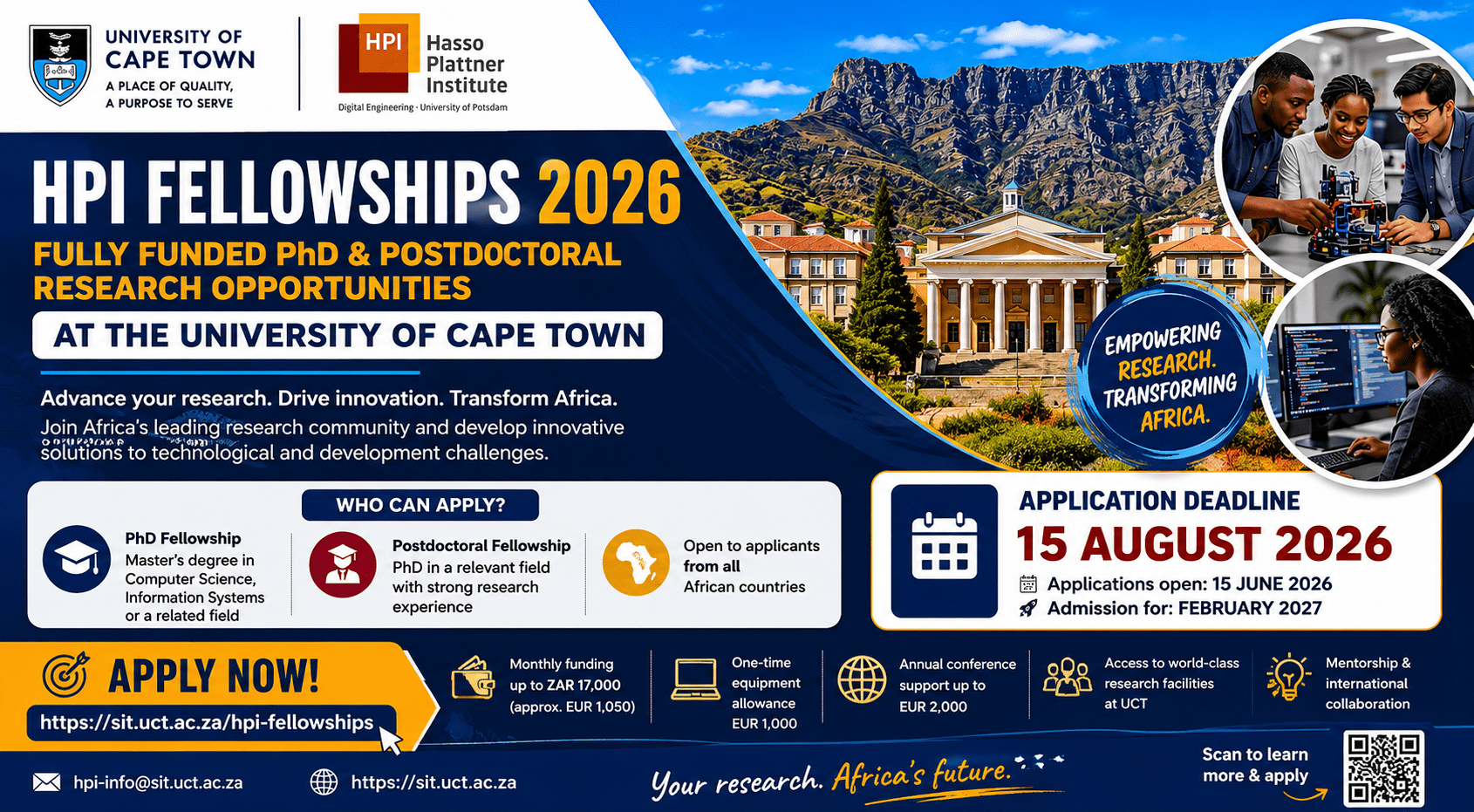 the University of Cape Town 2026: Fully Funded PhD and Postdoctoral Research Opportunities for African Scholars company logo
