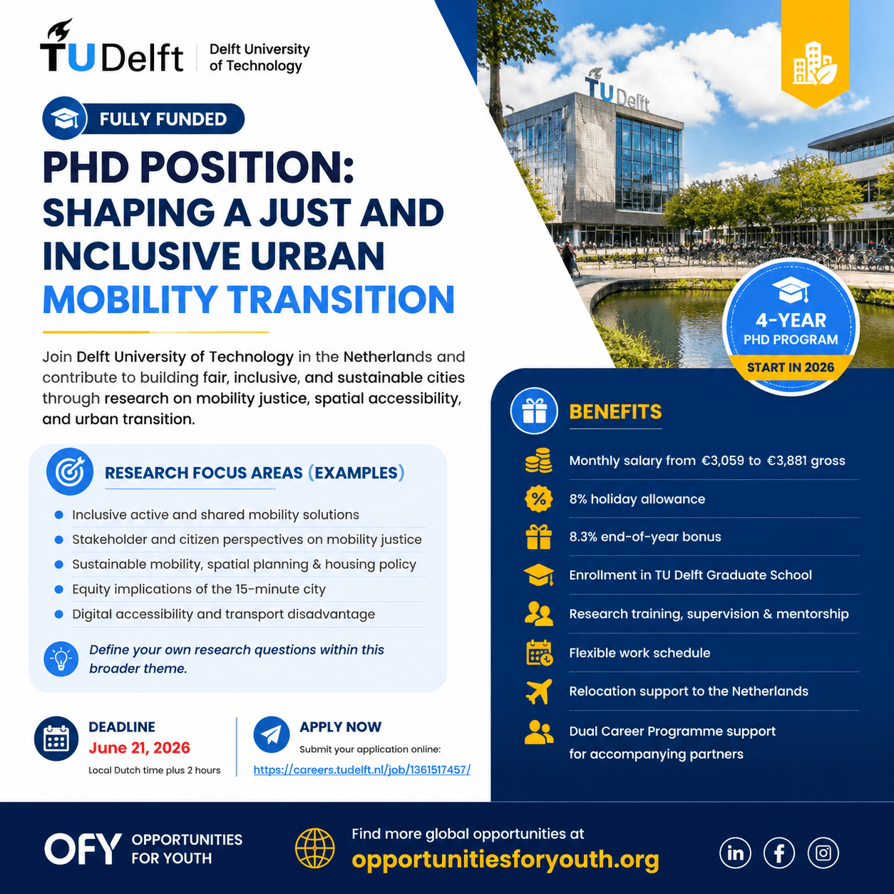 Delft University of Technology (TU Delft), Netherlands 2026 company logo