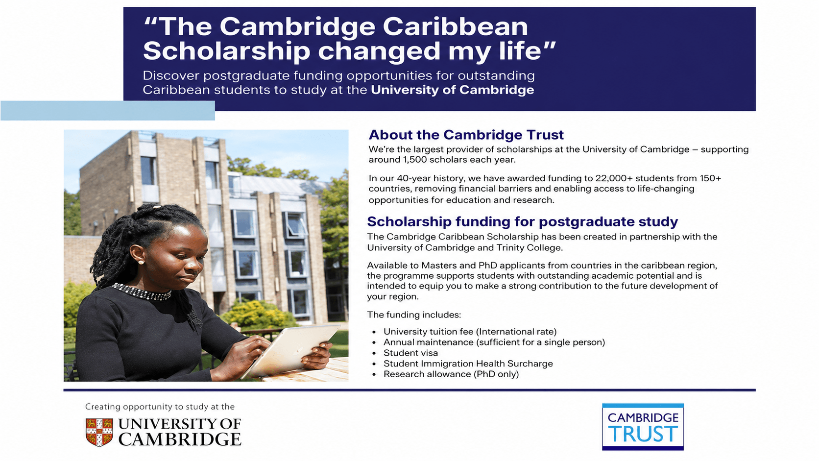 the University of Cambridge: Fully Funded Master’s and PhD Opportunities for Outstanding Students Worldwide company logo
