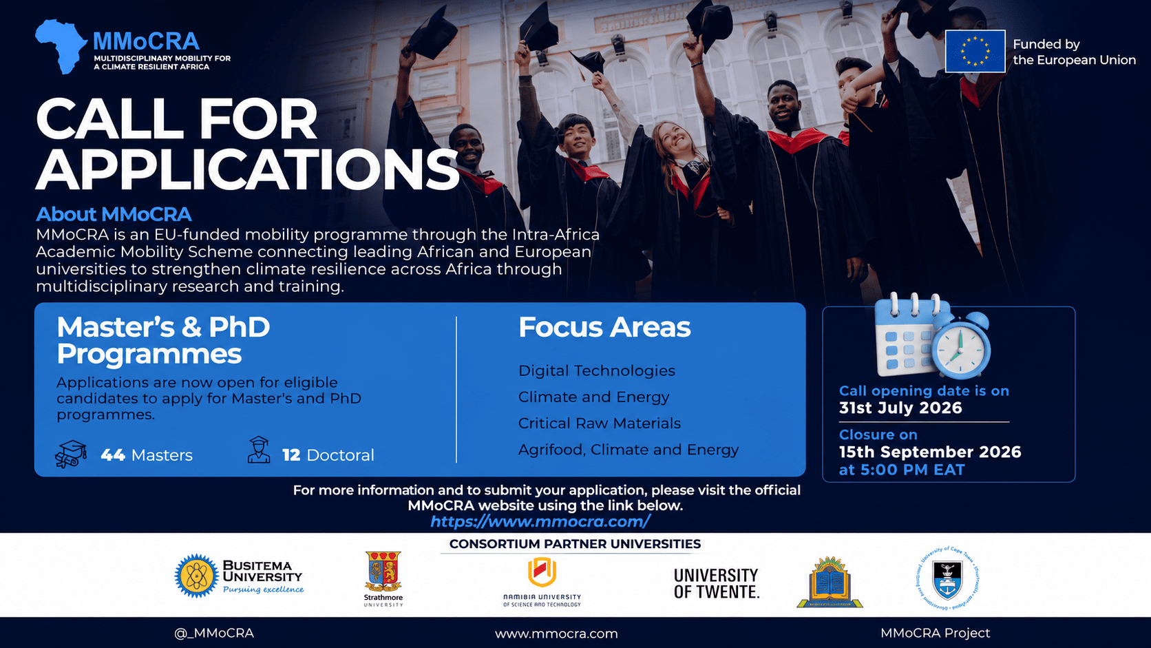 Funded Master’s and PhD Academic Mobility Opportunities for Climate-Resilient Research Across Africa company logo