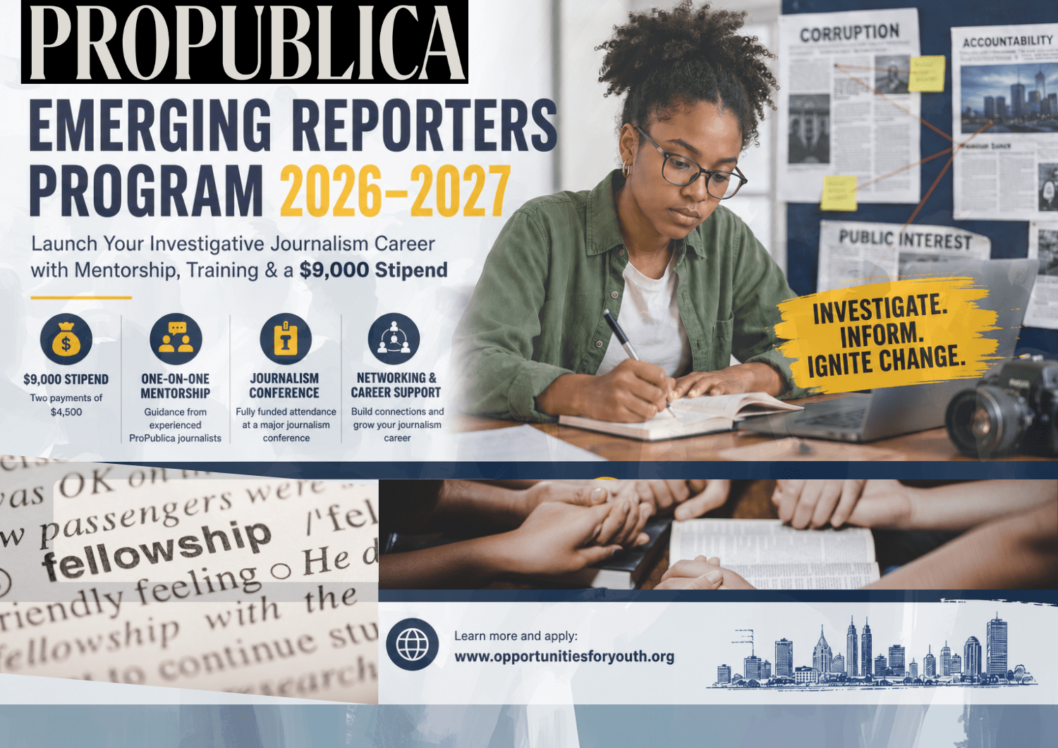 2027: Receive a $9,000 Stipend, One-on-One Mentorship, and Investigative Journalism Training in the United States