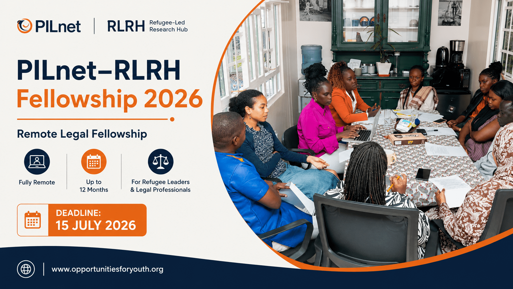 RLRH Fellowship 2026: Fully Remote International Legal Fellowship Supporting Refugee Leaders | Up to 12 Months of Professional Development and Public Interest Law Experience