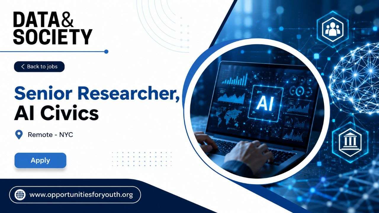 Data & Society Research Institute (Remote, USA): Salary of $78,000–$97,000, Full Benefits, and Applications Open Until July 30, 2026.