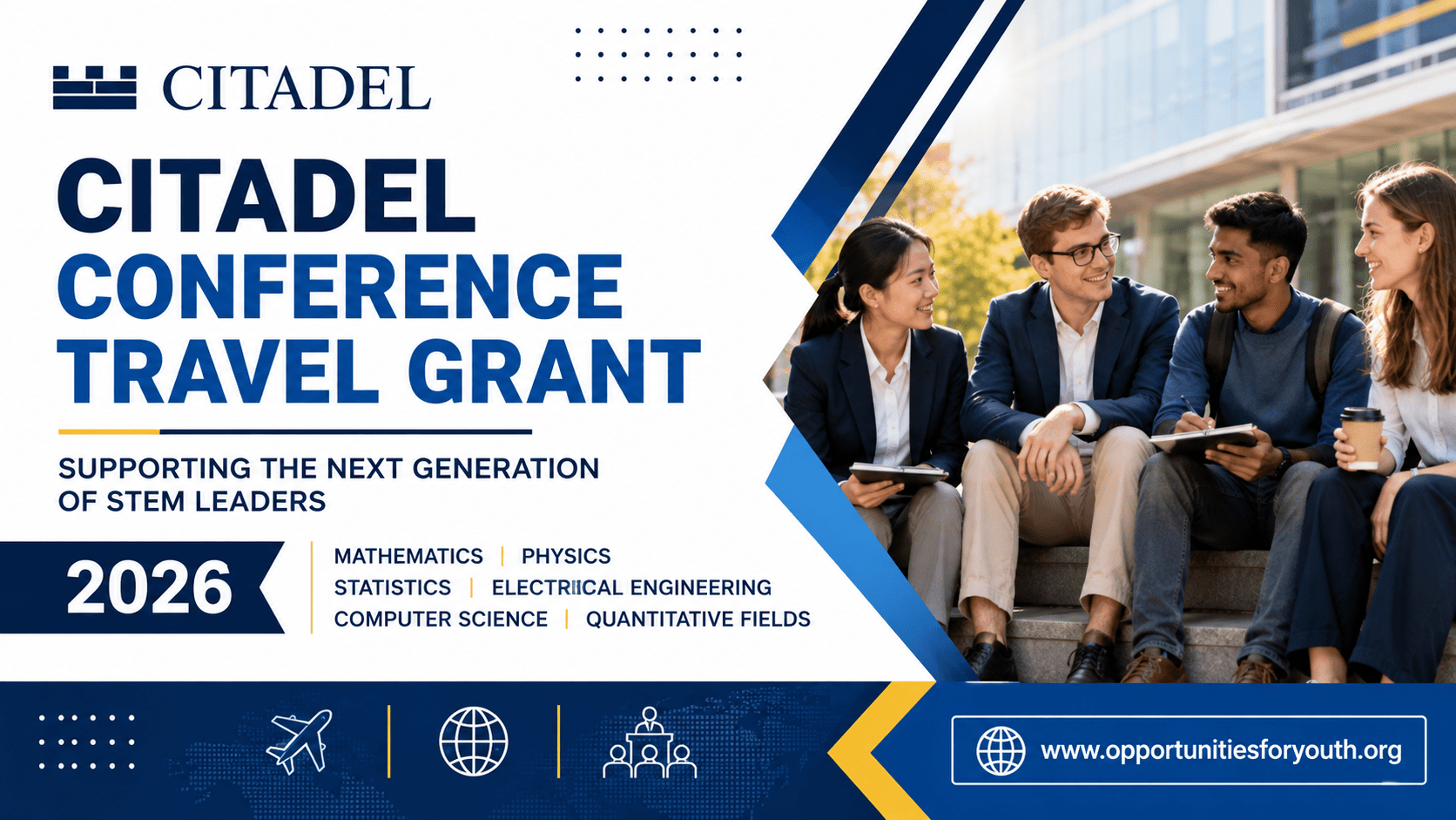 Citadel Conference Travel Grant 2026: Fully Funded Conference Travel Support for STEM Students at Citadel