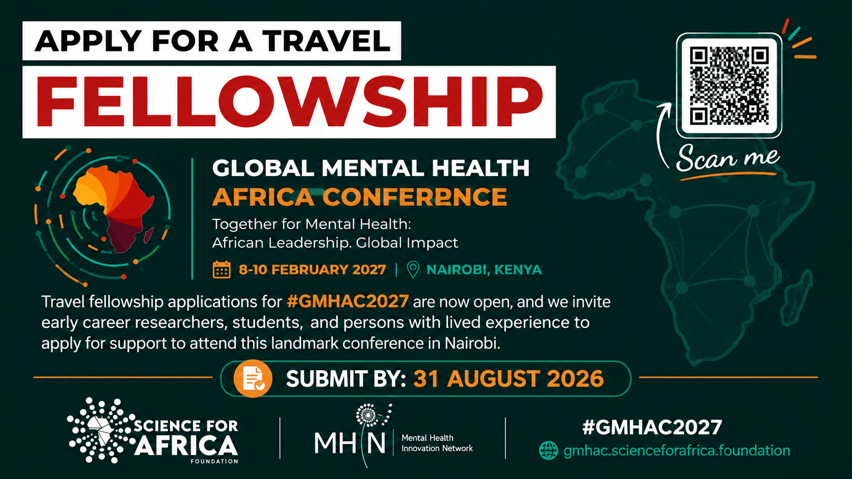 Science for Africa Foundation Event Scholarships 2027: Apply for Funding to Attend the Global Mental Health in Africa Conference (GMHAC2027) at Science for Africa Foundation